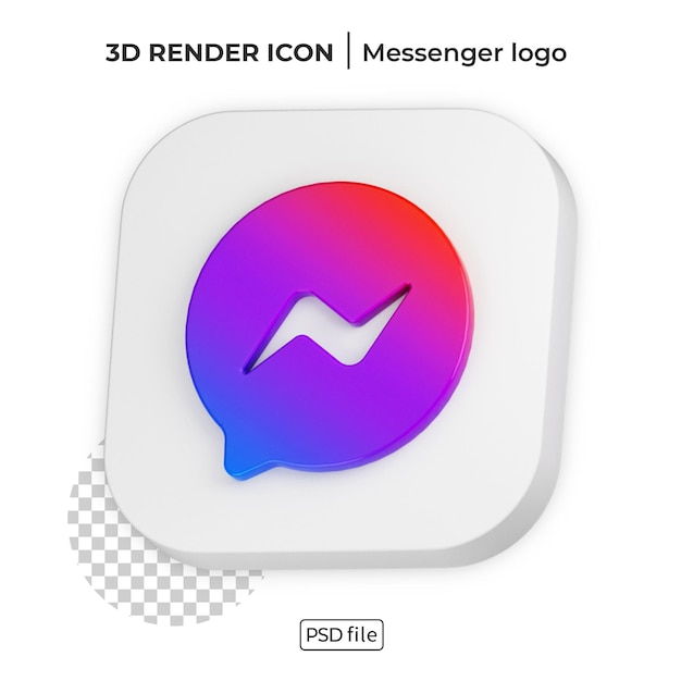 Messenger 3d render social media logo