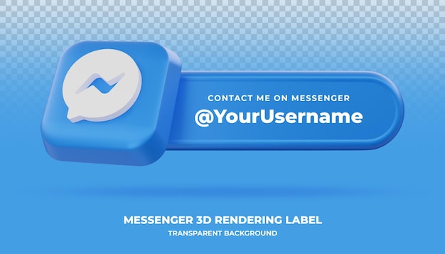 Bandiera di rendering 3d messenger isolato