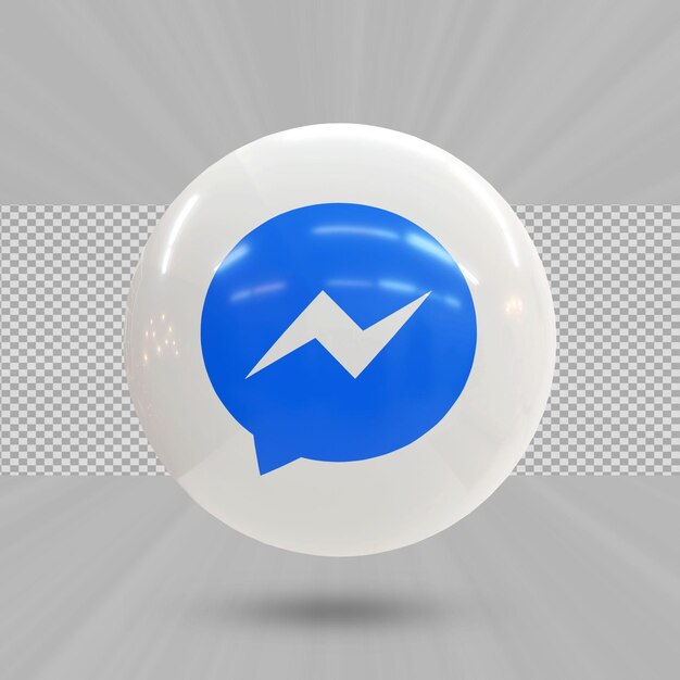 Messenger 3d Social Media Icon Kolorowa Błyszcząca Koncepcja Ikony 3d Renderowanie 3d Dla Kompozycji