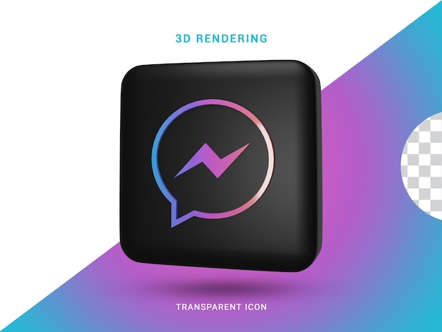 Messenger 3D рендеринг в социальных сетях Иконка для композиции