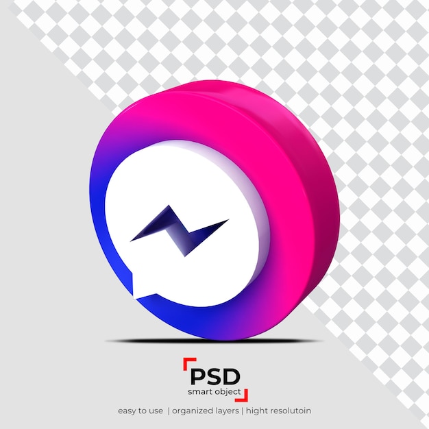 messenger aerial view icon best 3d render in transparency background