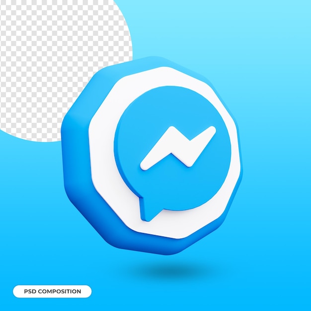 Messenger app pictogram geïsoleerd in 3d-rendering