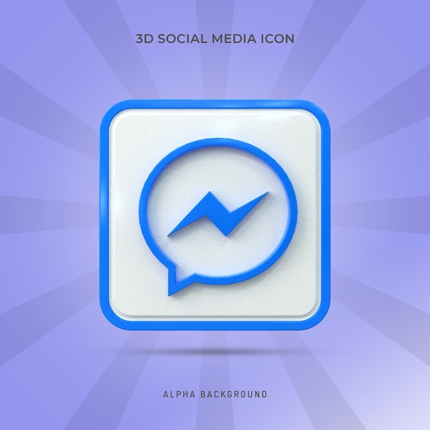 PSD messenger красочный глянцевый 3d логотип и социальные сети 3d icon design