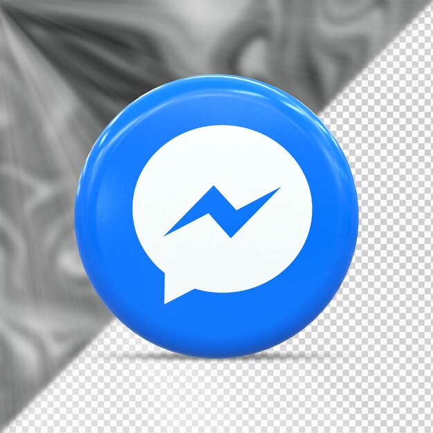 PSD messenger logo lucido colorato e social media icon design