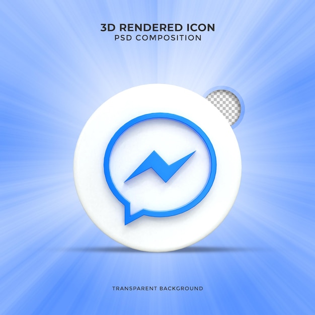 PSD messenger colorful glossy logo and social media icon design