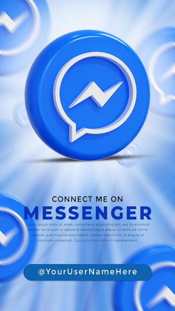 Messenger glanzend logo en social media iconen verhaal