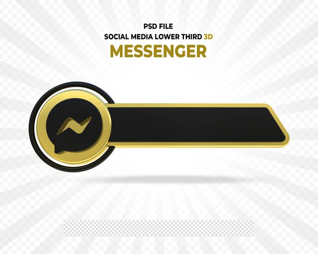 Messenger gold  logo lower third 3d render