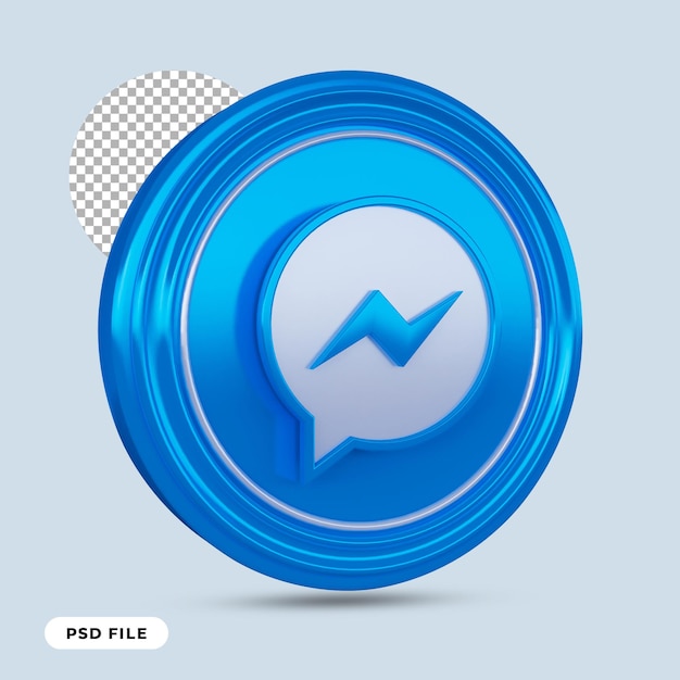 messenger icon 3d render isolated