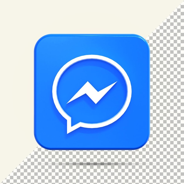 Messenger icon in 3d rendering for composition