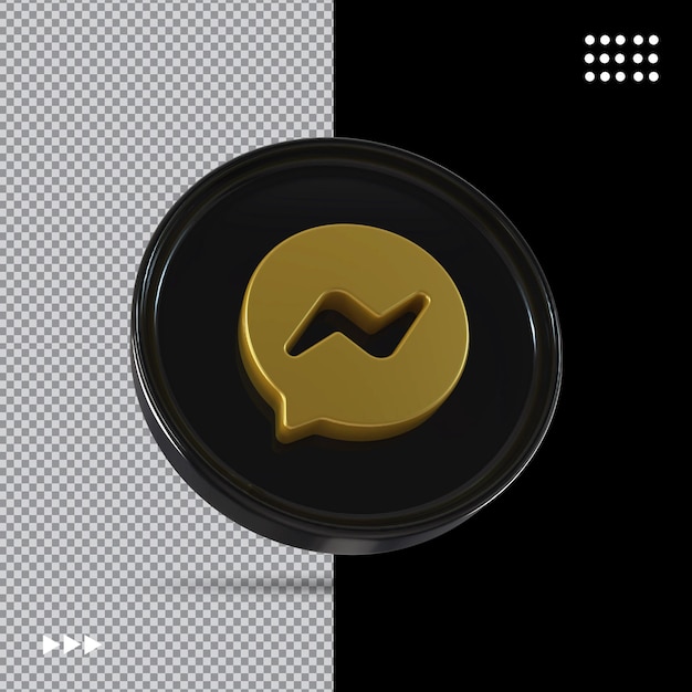 Messenger Icon Gold z czarnym stylem