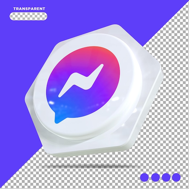 Messenger icon social media 3d concept