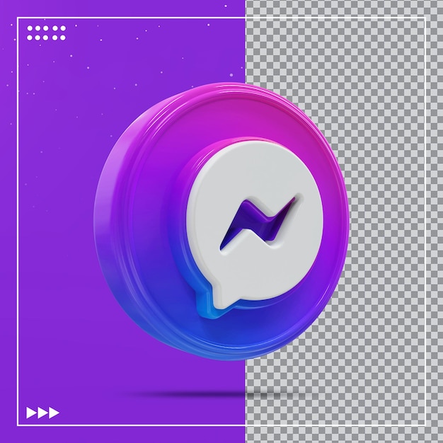 PSD messenger icon social media 3d concept