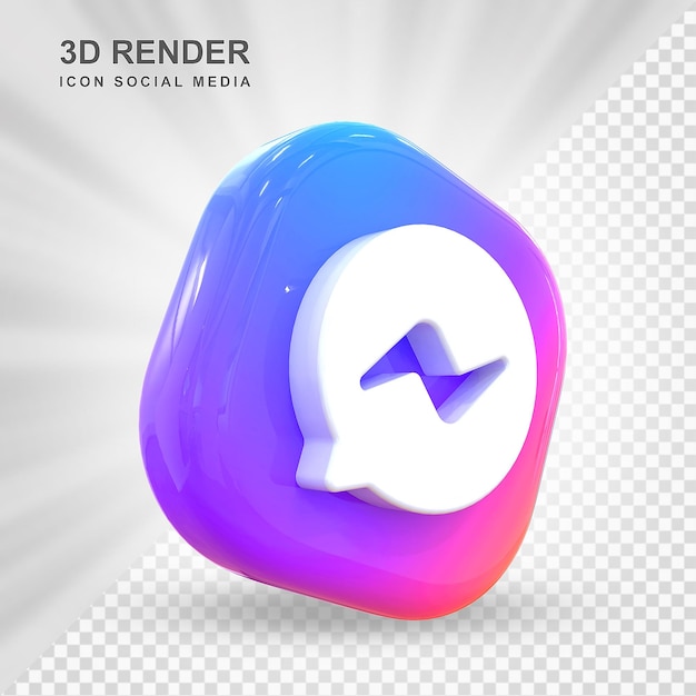 Messenger icon social media 3d