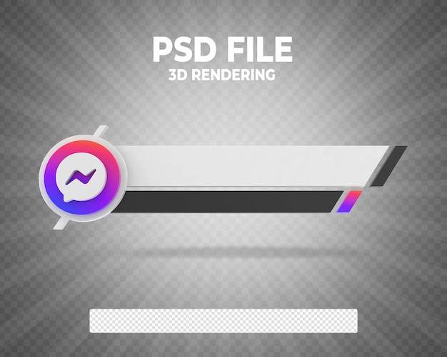 Messenger lagere derde banner 3d render-stijl