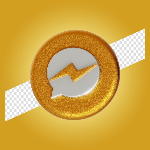 Messenger Logo Aplikacji 3d Render Ilustracja Na Białym Tle