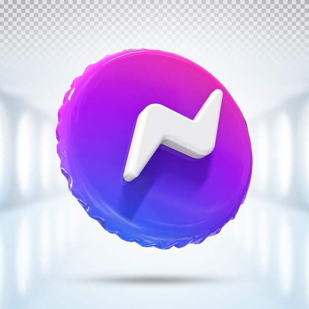 Messenger logo icona 3d social media in stile moderno