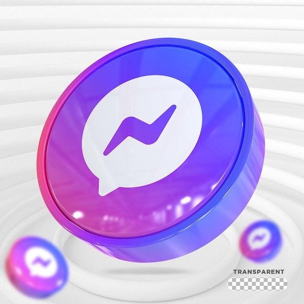 Messenger logo social media 3d styles