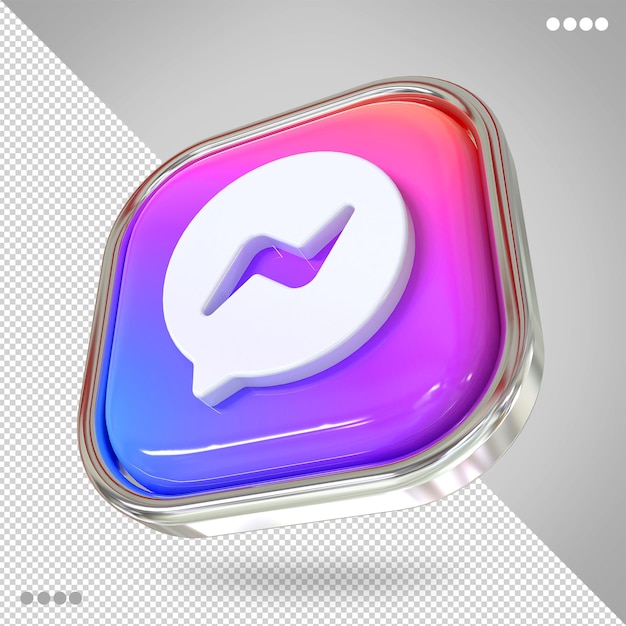 Messenger logo social media 3d styles