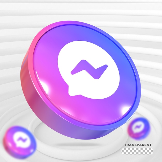 Messenger-logo sociale media 3d-stijlen