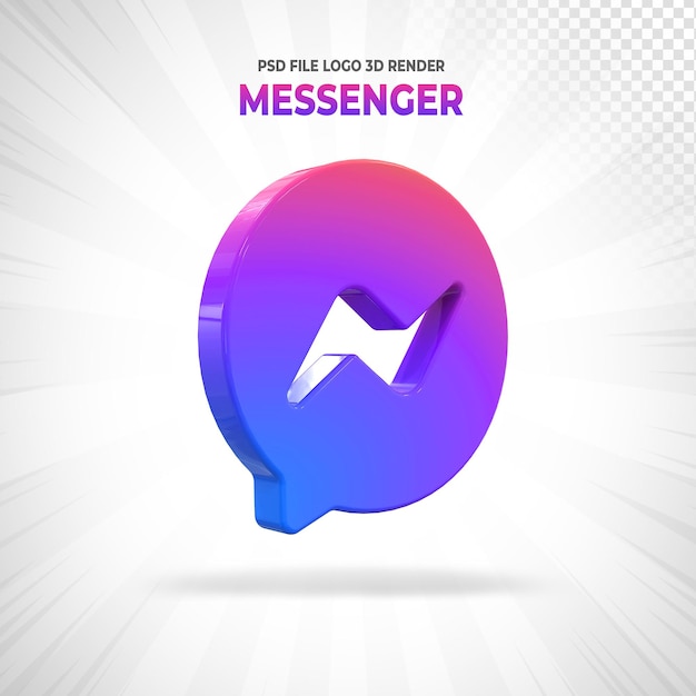 Messenger logo sosial media 3d