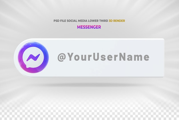 Messenger lower third banner 3d render