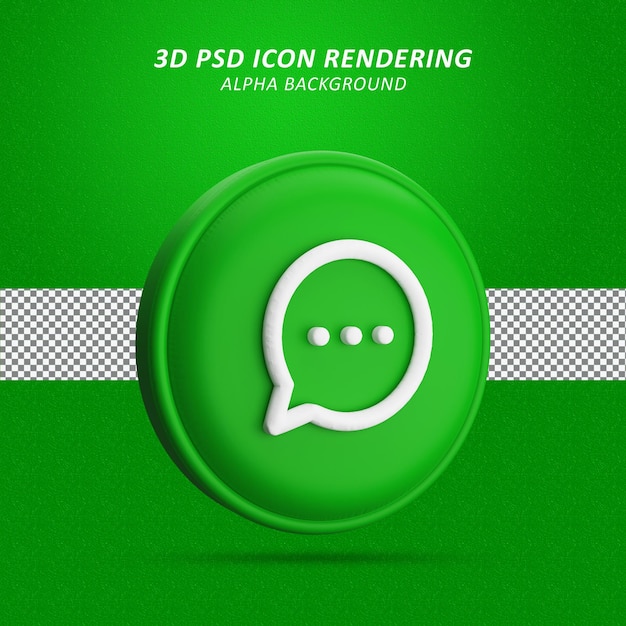 PSD messenger-pictogram in 3d-rendering geïsoleerd