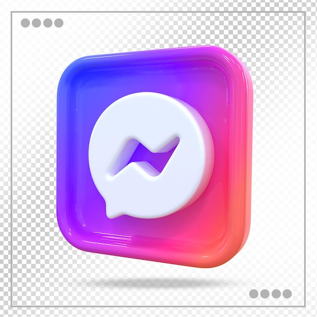 PSD messenger-pictogram sociale media 3d