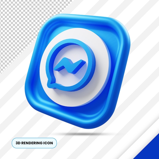 Icona di rendering 3d dei social media di messenger