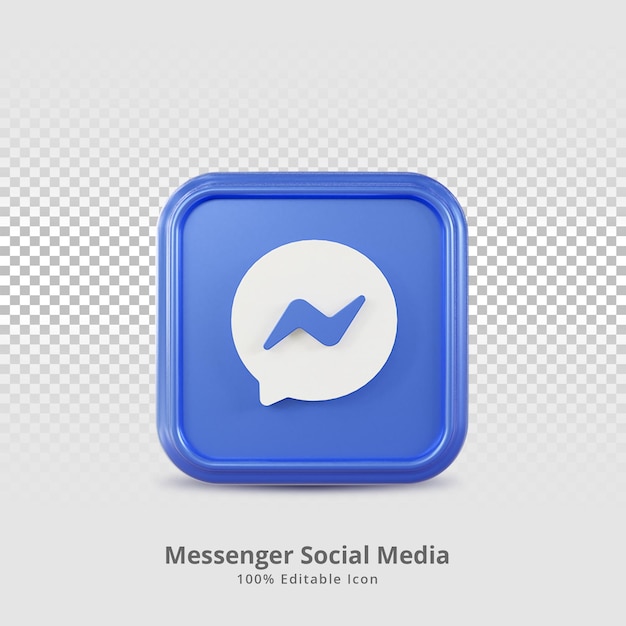 PSD icona di rendering 3d dei social media di messenger