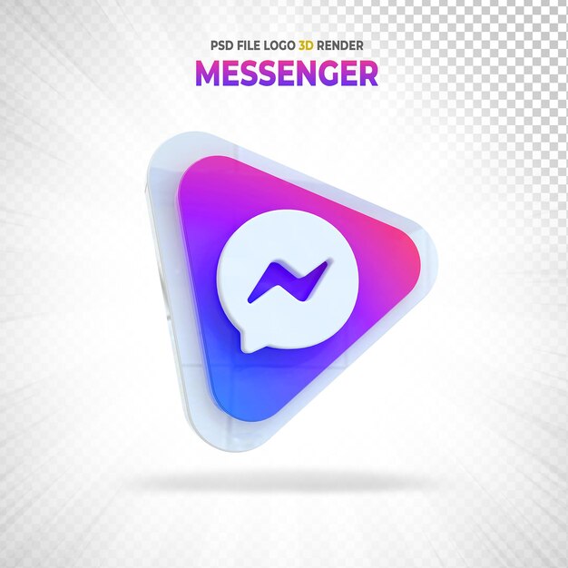 Messenger social media logo style 3d render