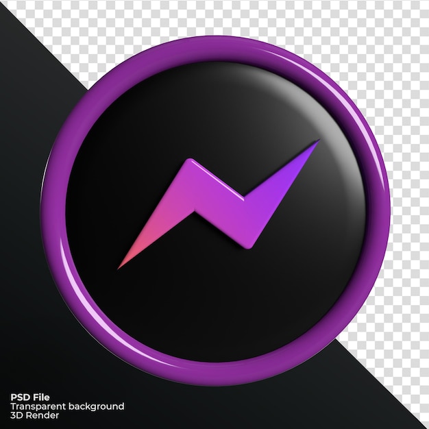 Messenger sociale media logo pictogram 3d render transparante achtergrond