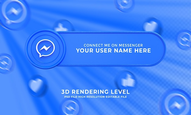 messenger user name 3d rendering lower thirds banner