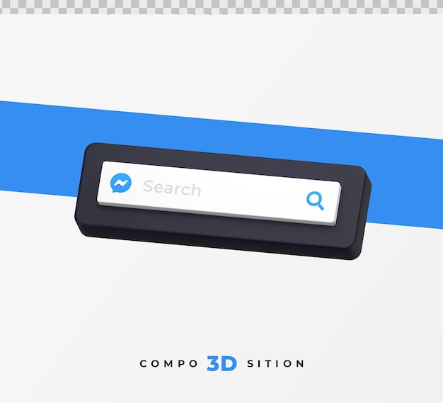 PSD messenger-zoekbalk 3d-rendering