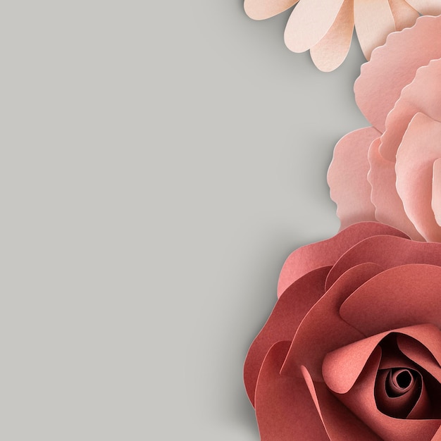 Met bloem versierde grijze banner mockup