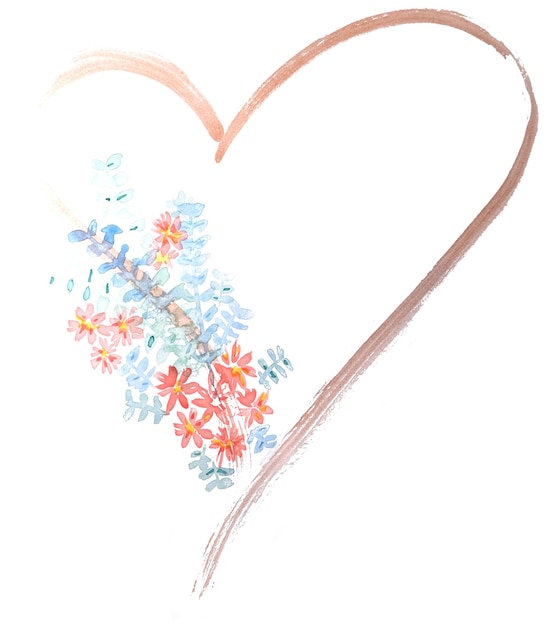 Met de hand getekend aquarel botanisch patroon