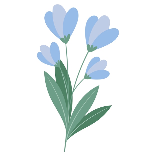 Met de hand getekende bloementekening