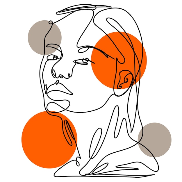 met de hand getekende één lijn vrouw kunst illustratie