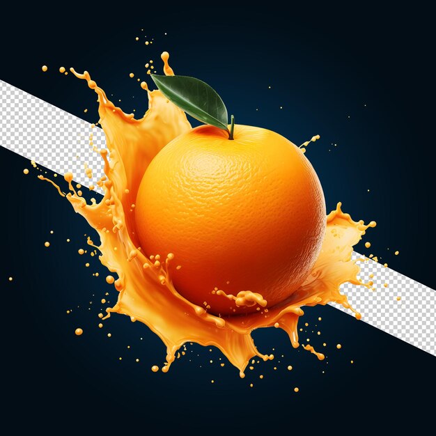 Met oranje splash verse oranje sinaasappelsap gegenereerd door een kunstmatige intelligentie