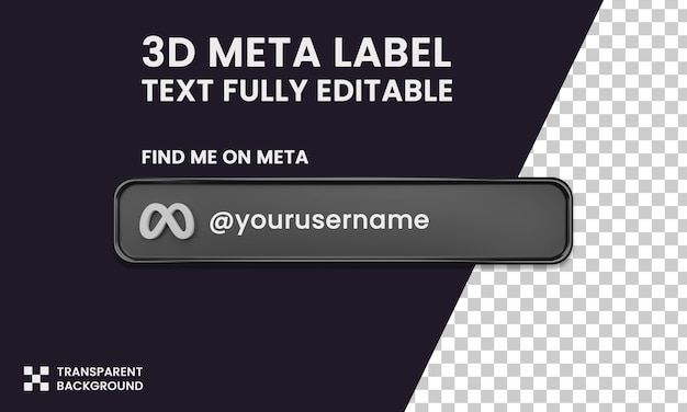 PSD meta username template 3d