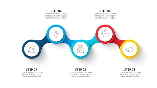 PSD metaball infographic 요소 프레 젠 테이 션에 대 한 5 개의 원