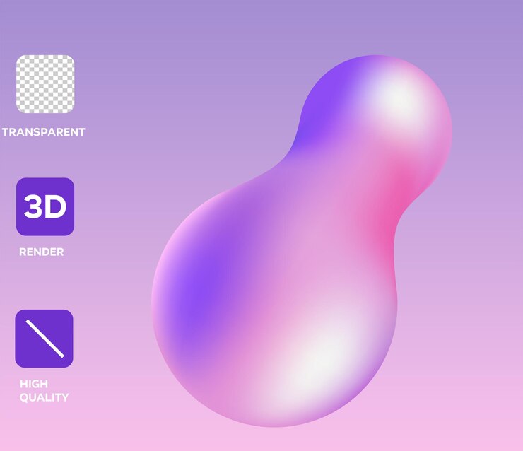 PSD metaball liquid 3d object illustration