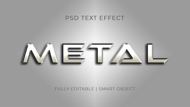 Metal 3D Text Effect PNG afbeeldingen PSD