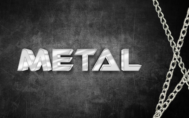 PSD metal 3d text style effect