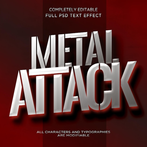 PSD metal attack text effect