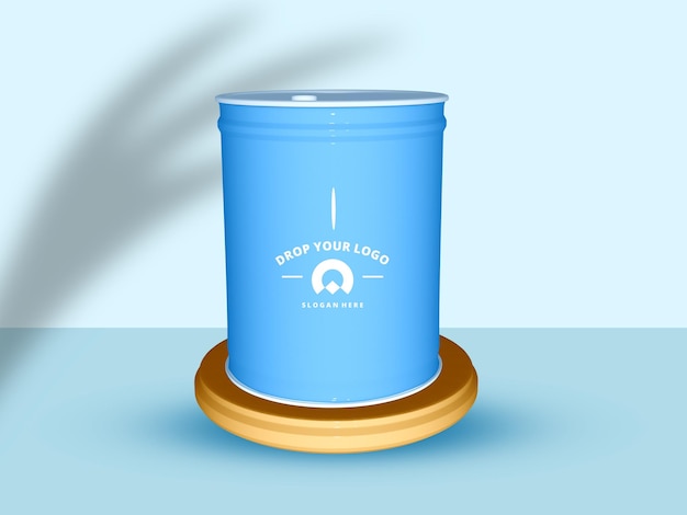 Metal barrel mockup