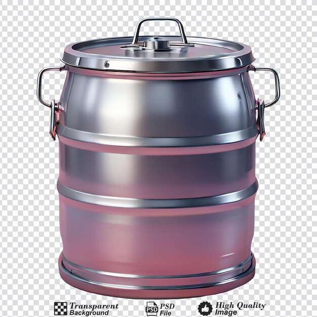 Metal beer keg isolated on transparent background