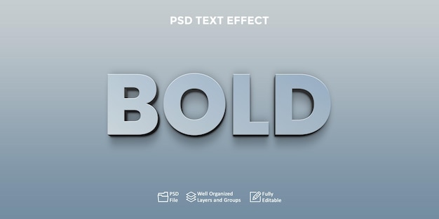 PSD metal bold text effect editable