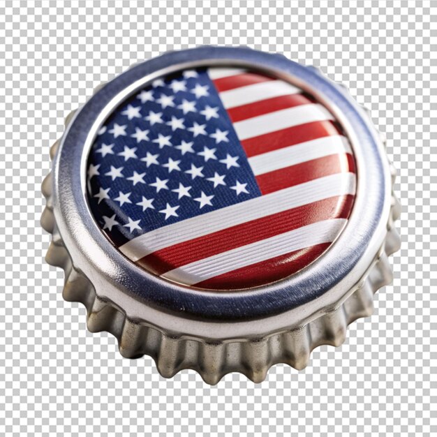 Metal bottle cap with usa flag