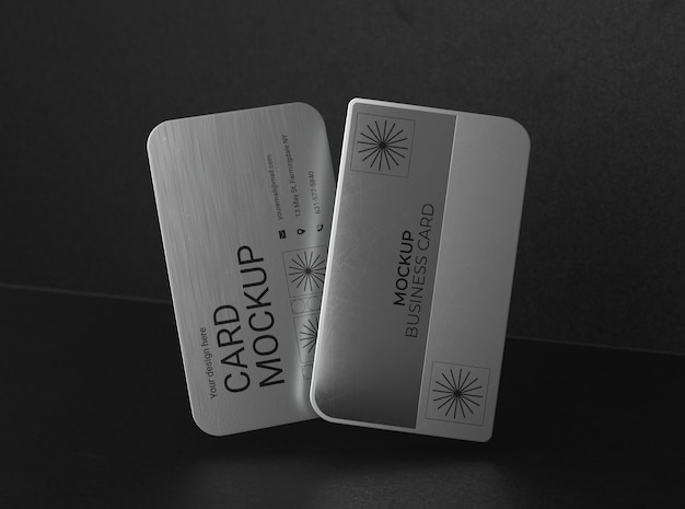 PSD metal business card mockup design