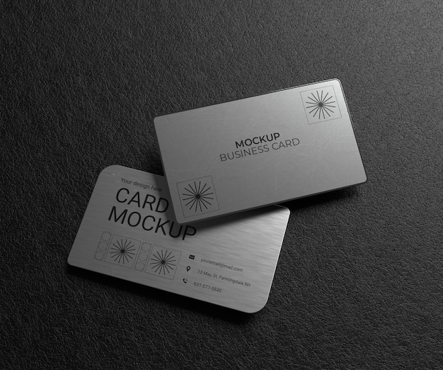 PSD metal business card mockup design